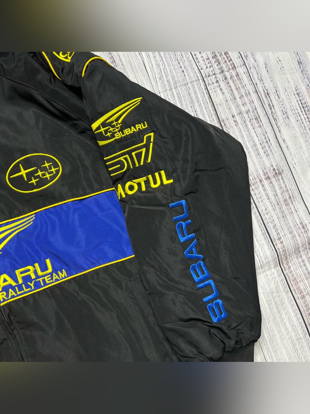 Jackets 4 Racing Subaru Black & Blue Racing Puff Jacket - Picture 16 of 16